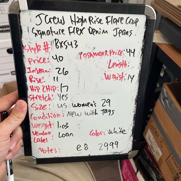 J Crew High Rise Flare Crop Signature Flex Denim Jeans US Women's 29 New - Picture 6 of 6